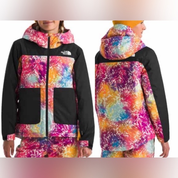 The North Face Other - THE NORTH FACE TEEN HOODED Insulated Winter Rainbow Parka Ski Jacket Sz 12